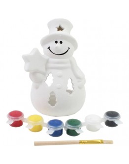 Paint Your Own Snowman Tea Light Holder