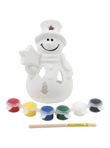 Paint Your Own Snowman Tea Light Holder